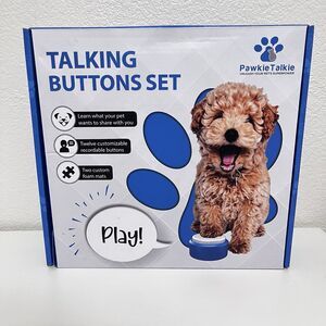 Pawkie Talkie Dog Talking Buttons Echo System Set 12 Buttons + 2 Mats